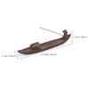 Chinese Style Retro Fishing Line Incense Burner, Home Decoration with a Flat Boat Lying Incense Diffuser Incense Pedestal