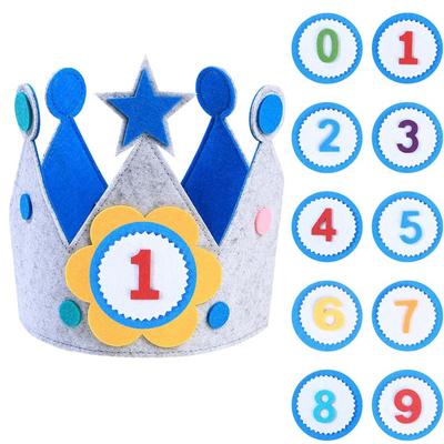 Geburtstagskrone, Geburtstagskrone für Kinder, Mädchen, austauschbare Zahlen von 0-9