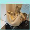 Classic Solid Color Canvas Shoulder Bag With Inner Pouch For Casual Wear