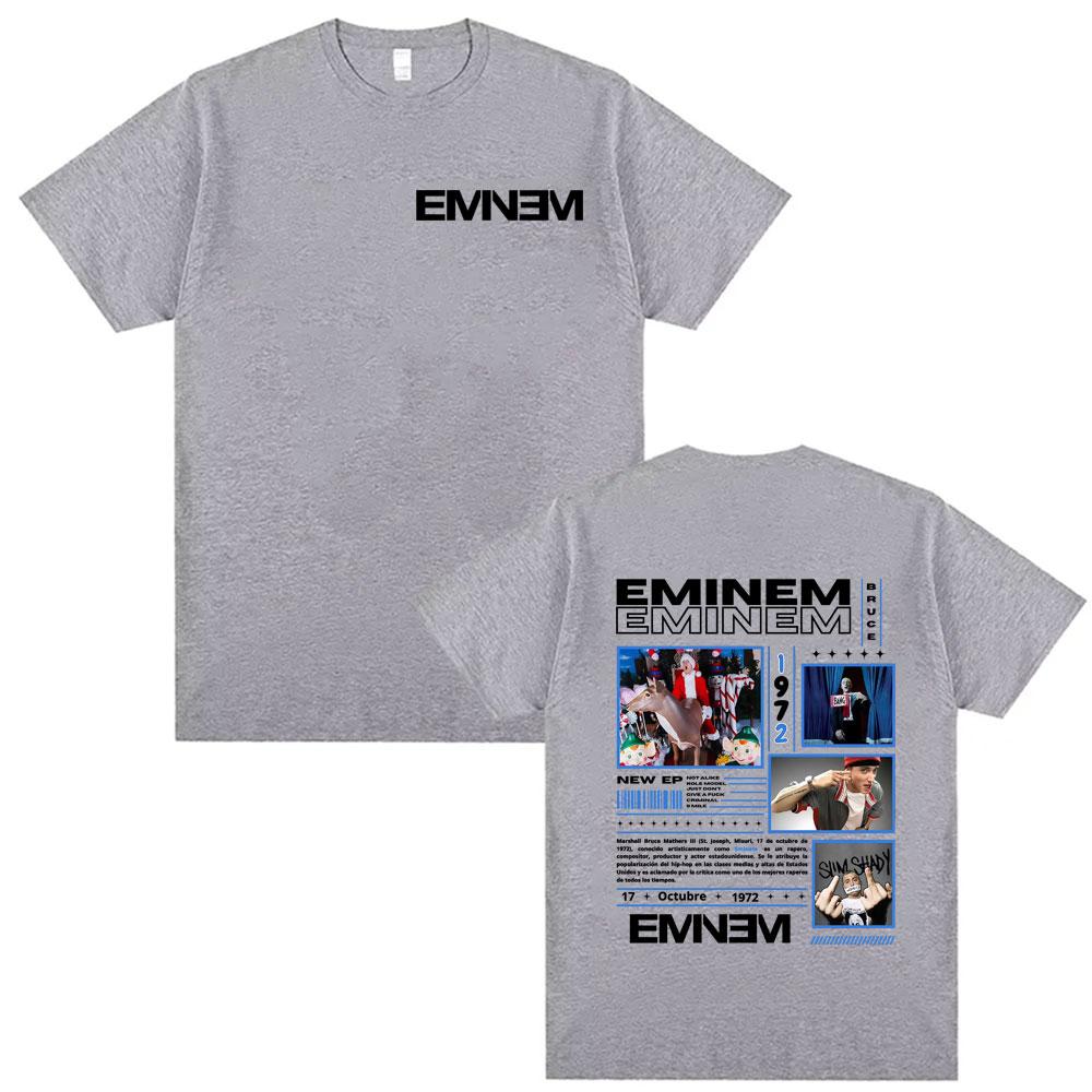 Rapper Eminem Slim Shady Album 2025 Bedrucktes T-Shirt Unisex Mode Hip Hop O-Ausschnitt Übergroßes T-Shirt Männer Frauen T-Shirt Streetwear