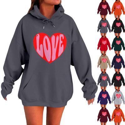 Women's Loose Comfortable Casual Fashionable Love Printed Long Sleeved Sweatshirt