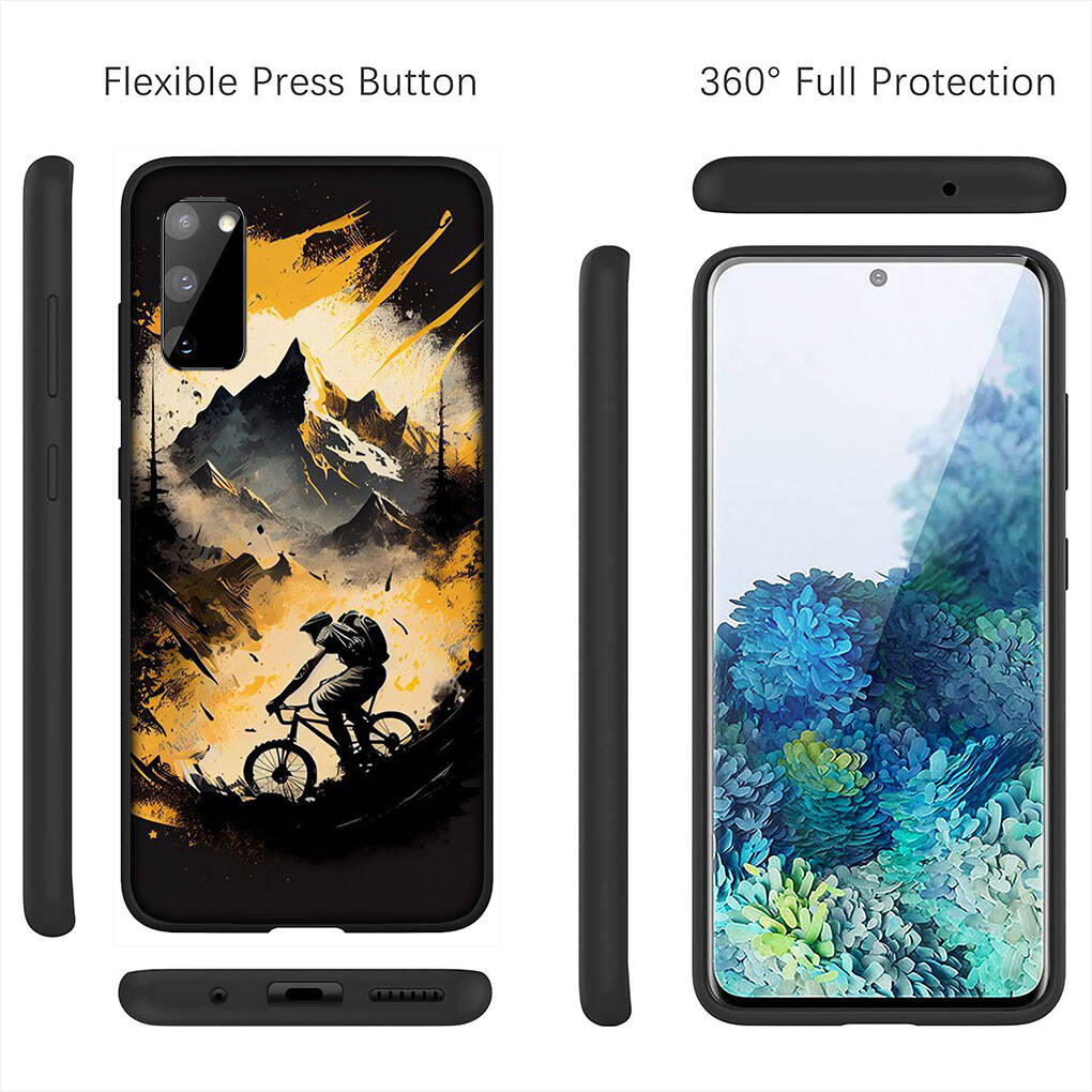 for Samsung Galaxy S25 S24 S23 iPhone 17 16 15 Xiaomi Redmi Note 14 13 12 11 Plus Pro Max Phone Case Art Wallpaper Mountain Bike Cycling OPPO Huawei