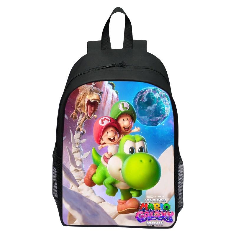 Super Mario Kids Backpack Elementary Student Cartoon Mario Print Bookbag New