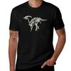 Dinosaur Parasaurolophus Fossil Skeleton Tshirt Soft Stretch Short Sleeve Top Tshirt