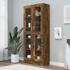 VidaXL Display Cabinet Smoked Oak 82.5x30.5x185.5 Cm Engineered Wood 815621
