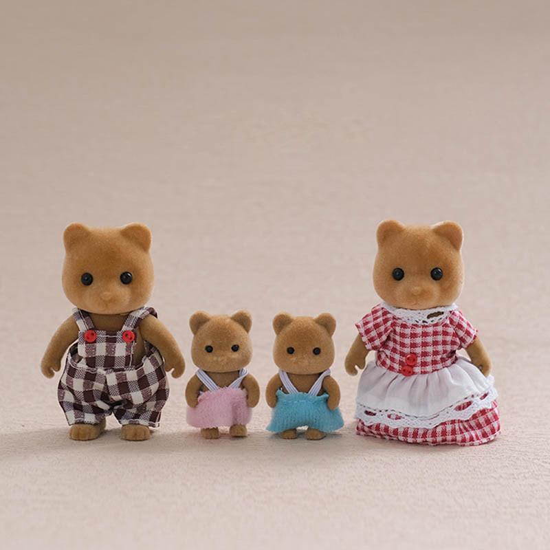 Miniature Dollhouse Pretend Play Figures for Kids Dollhouse Forest Family Doll Rabbit Bear Squirrel Family Animal Birthdays Gift