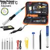 15Pcs/set 60W Electric Soldering Iron Welding Tool Kit EU/US Plug Heat Insulation Mat Digital Display Soldering Iron