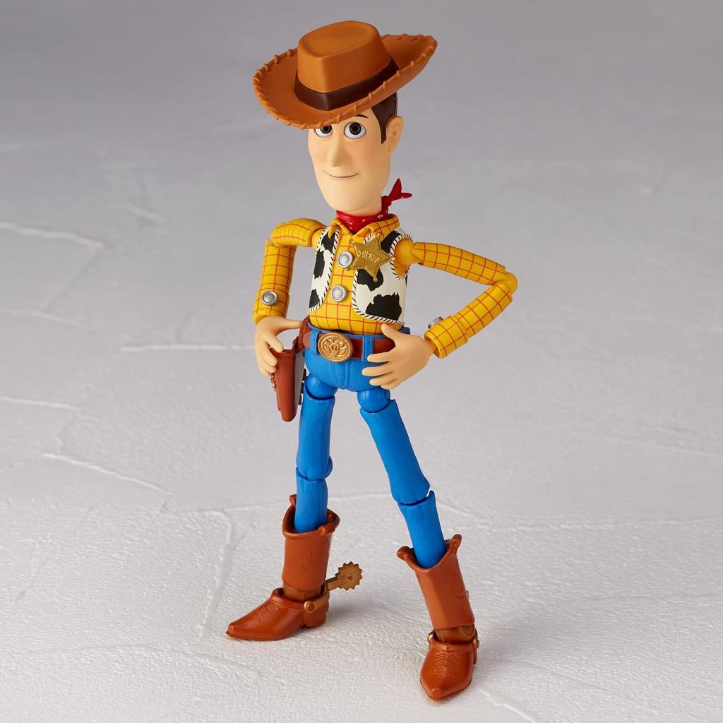 Kaiyodo Revoltech Toy Story Woody ver. 1.5, approximately 150mm tall, non-scale PVC & ABS painted action figure, re-release