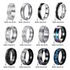 12-Piece Rotating Fidget Chain Ring Set In Stainless Steel