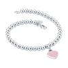 TIFFANY &CO TIFFANY &CO Serie Return to ™ Perla a Forma di Cuore Tipo 925 Argento Smalto Bracciale da Donna Rosa GRP06688-Rosa Extra Piccolo