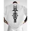 European Size Men's Dark Occult T-Shirt with Spell Chants & Wizard Rune Print - Loose Fit Casual Summer Tee Suitable for Daily Wear & Gothic Outfits