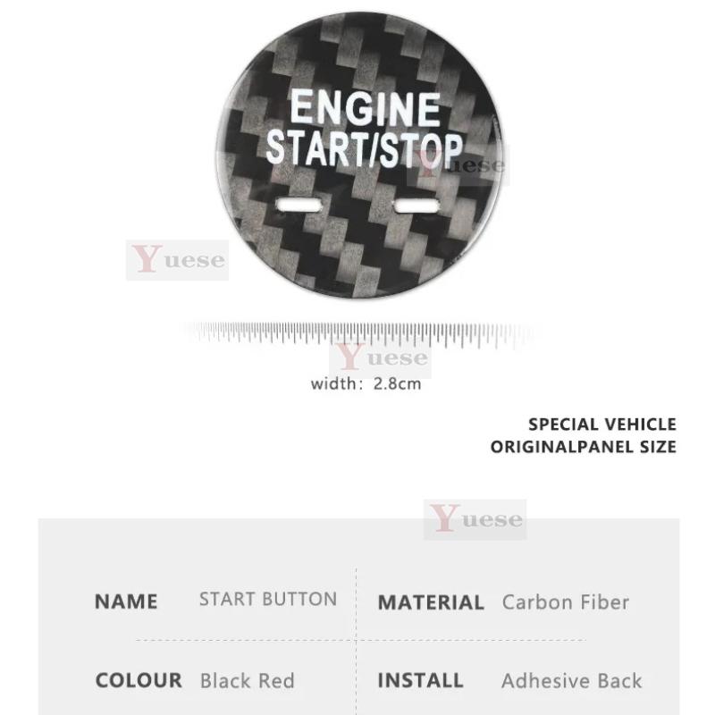 Car Engine Start Stop Button Cover Real Carbon Fiber Sticker For Buick Encore 2016-