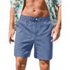 Men's Linen Blend Drawstring Casual Shorts