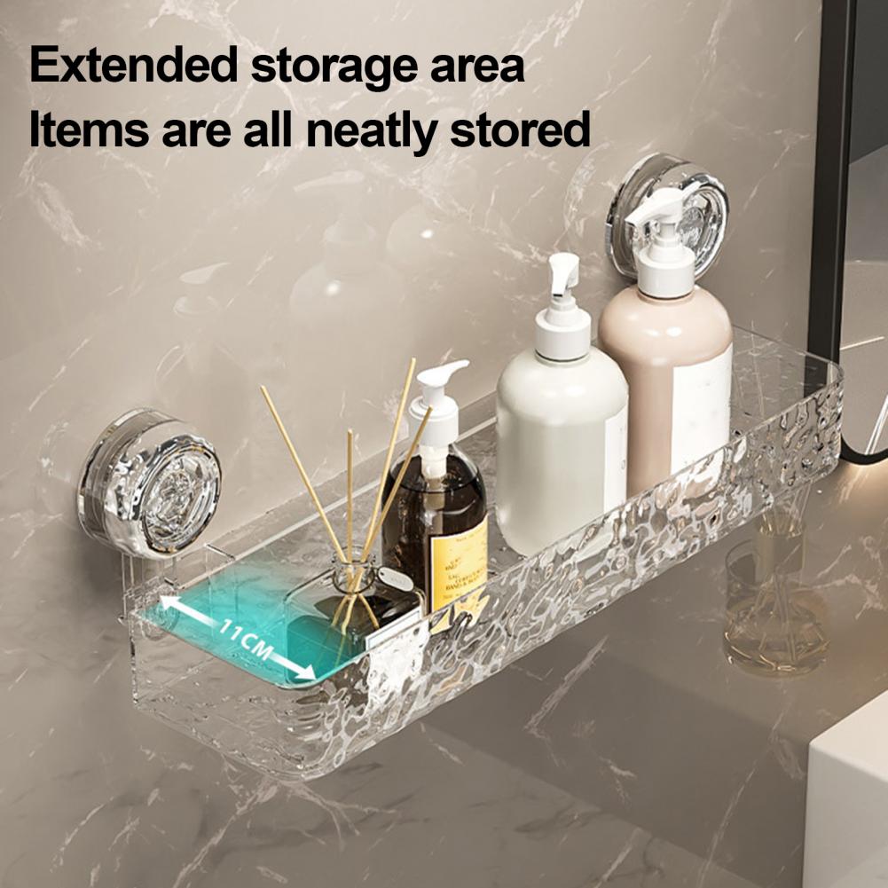 Suction Cup Organizer Removable Suction Cup Shelf Wall-mounted Shower Caddy with Strong Suction Cup Holder for Easy for Bathroom