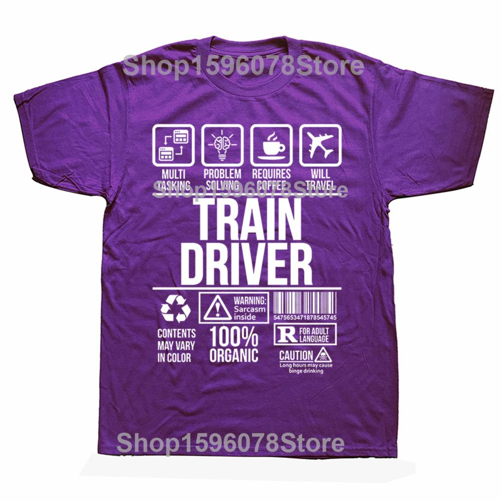 Funny Train Driver Job Profession T Shirts Graphic Cotton Streetwear Short Sleeve O-Neck Harajuku Hip Hop T-shirt Mens Clothing