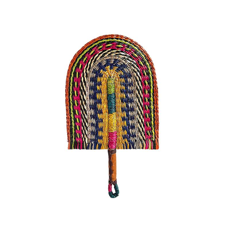 Ventilador de palha trançada Ventilador de grama refrescante de verão Ventilador feito à mão Decorações penduradas nórdicas para quarto Festa de casamento Decoração de casa