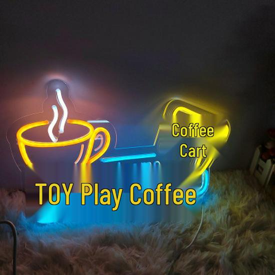 Creative Coffee Neon LED Lamp - Luminous Teacup Sign for Bar and Cafe Decor