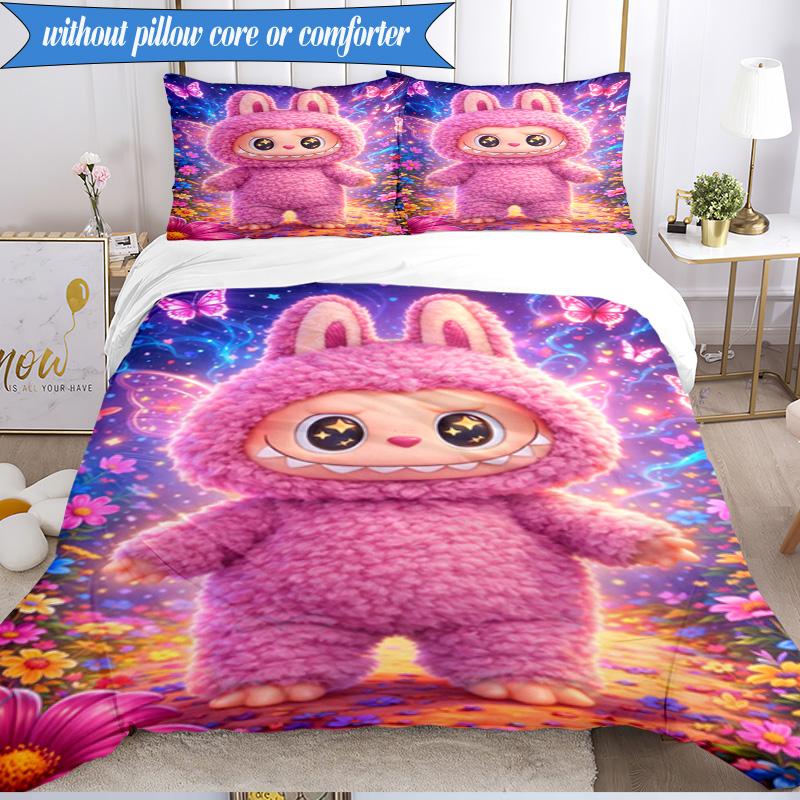 Fantasy Labu-bu Unicorn Journey Set Biancheria da Letto 3 Pezzi Gruppo Musicale K-pop, Ideale per Camera da Letto, Dormitorio, Include Copripiumino e 2 Federe, Regali per Fan