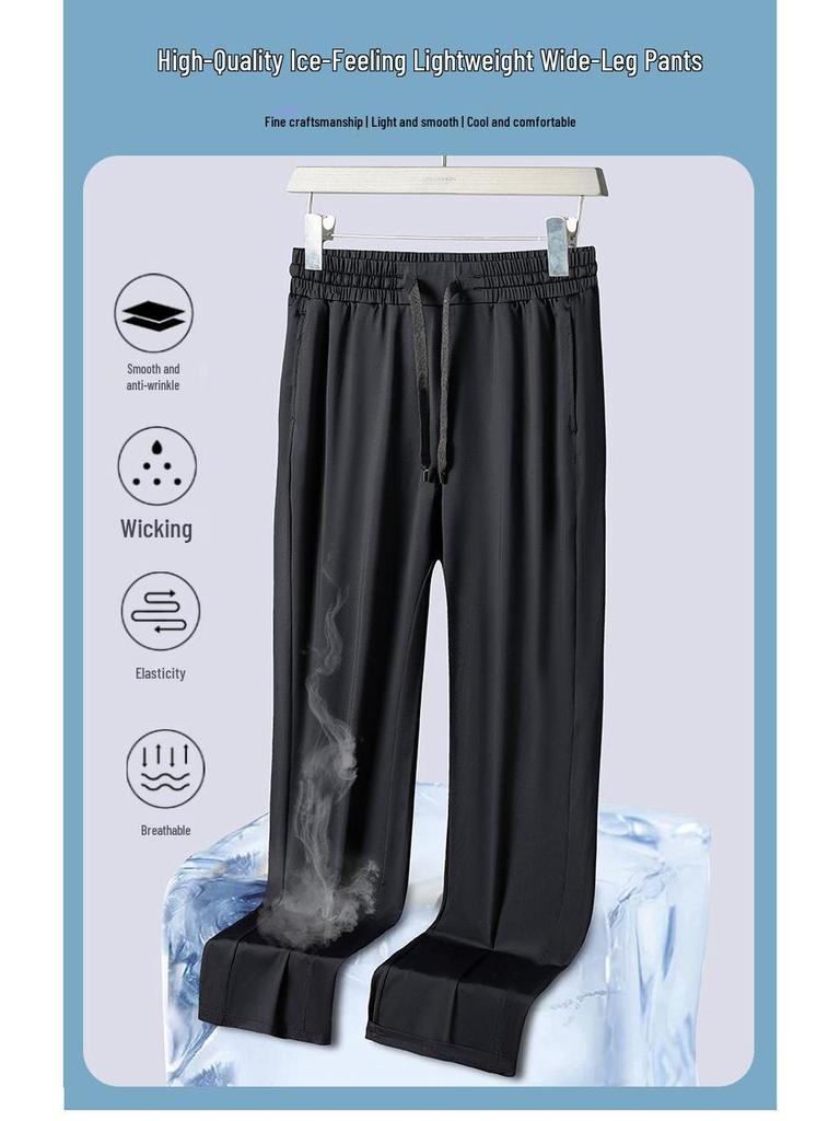 Ice Silk Breathable Wide-Leg Sunscreen Pants