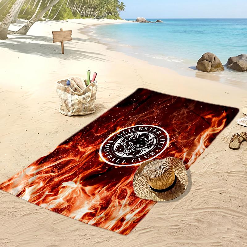 Leicester City Football Print Beach Towel, Large Soft Quick Dry Towel for Beach Camping Swimming