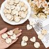 100Pcs Family Birthday Plaque Tags Wooden Heart Tags with Holes Wood Circles and 100Pcs Jump Rings Links Unfinished Wood for DIY Crafts Family Sign