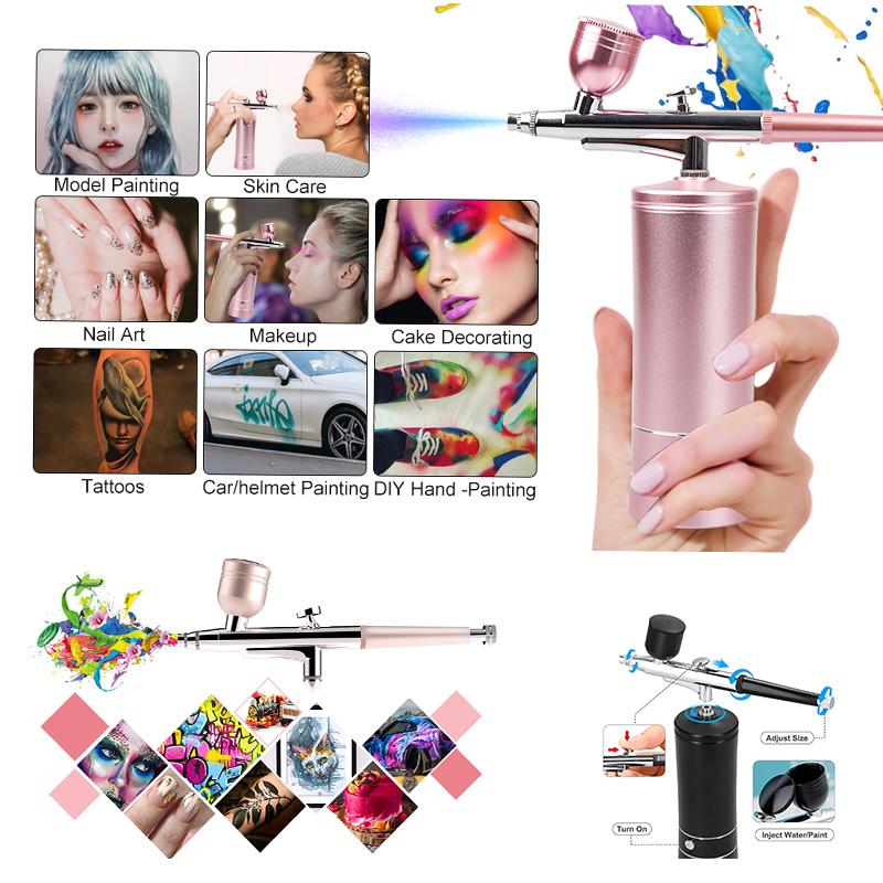 Airbrush Nail With Compressor Portable Air Brush Nails Compressor For Nails Cake Painting Crafts Air Brush Kit Nails Spray