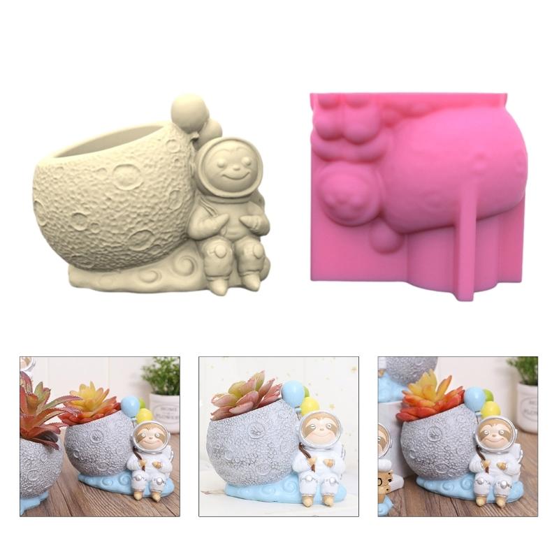Flowerpot Silicone Mold Sitting Astronaut Shape Concrete Moulds Flowerpots Molds Cements Mould Silicone Material for DIY