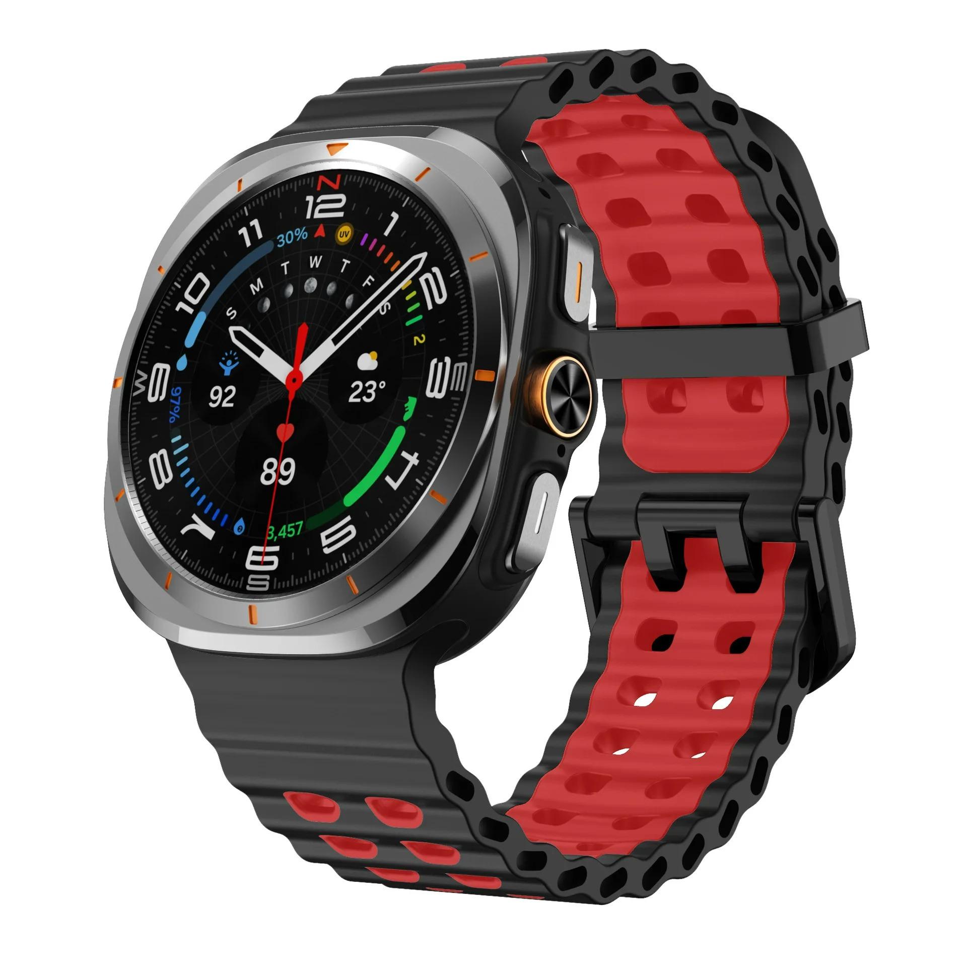 

Силіконовий ремінець Ocean для Samsung Galaxy Watch Ultra 47 мм Оригінальний дихаючий ремінець Correa Galaxy Watch 8-7 Ultra 47 мм Galaxy Ultra 47mm