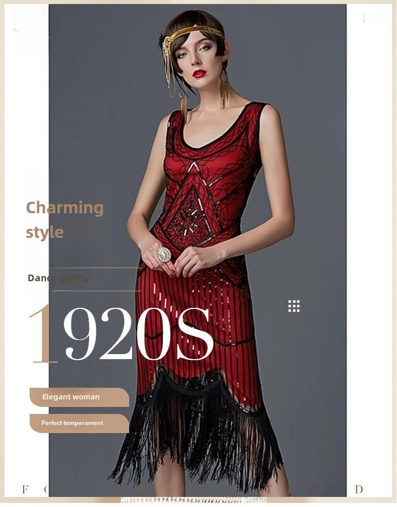 Retro šaty s třásněmi ve stylu 20. let - Kostým pro pódiové vystoupení na Gatsbyho bálu
