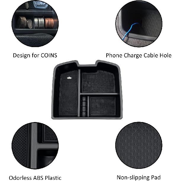 JOJOMARK Center Console Organizer Tray Compatible with 2007-2014 GMC Sierra Chevy Silverado Tahoe Yukon Suburban - Accessories Replaces 19166288
