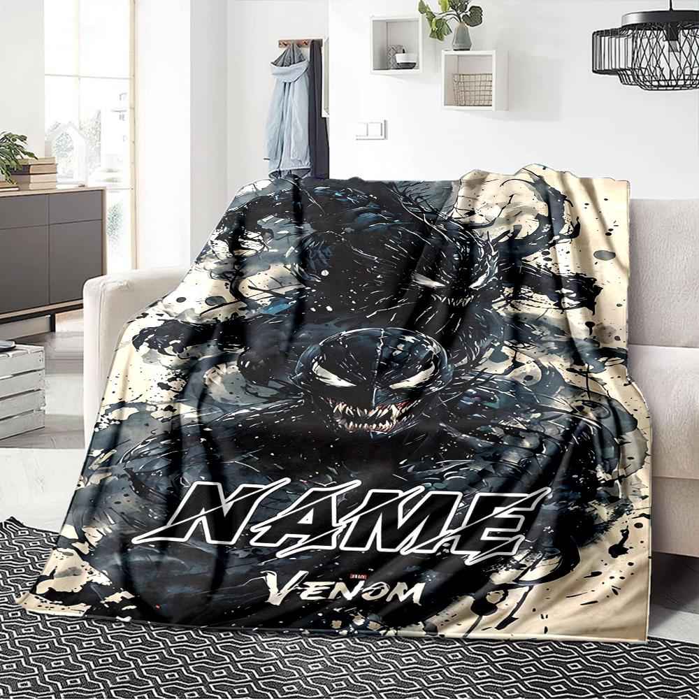 Custom Name Venom Artwork Poster blanket for Couch & Bed, Plush Cozy Fuzzy Blanket Super Soft & Warm Blankets for Fall and Winter. 0908435