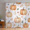 2PCS Digital Print Sheer Curtain, Pumpkin Maple Leaf, Autumn Halloween Harvest - Voile Drapes for Bedroom Living Room Decor