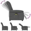 Foldable Massage Armchair, Dark Grey, Fabric Upholstered
