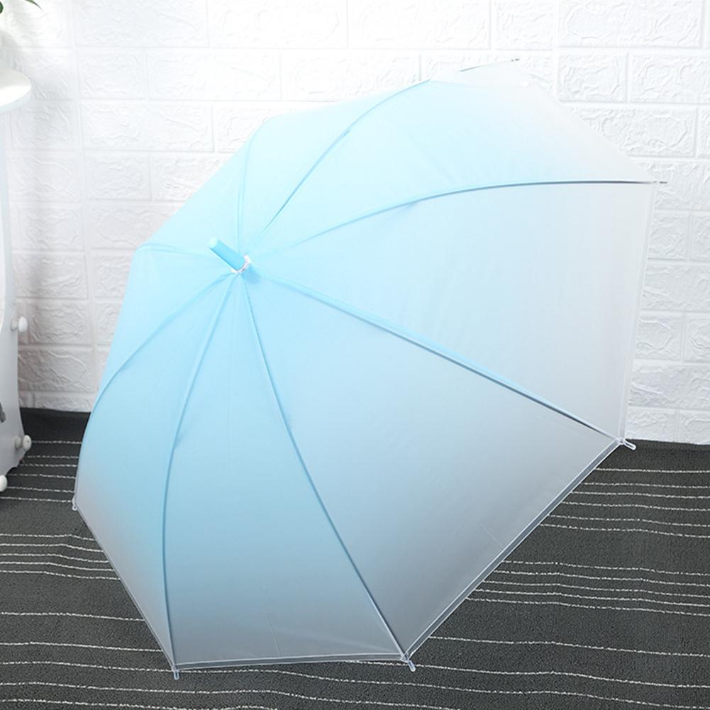 

Прозрачные зонты с градиентом цвета, прочные, водонепроницаемые, солнцезащитные, с длинной ручкой, большие зонты для женщин, зонт от солнца, дождя, УФ-защиты синий