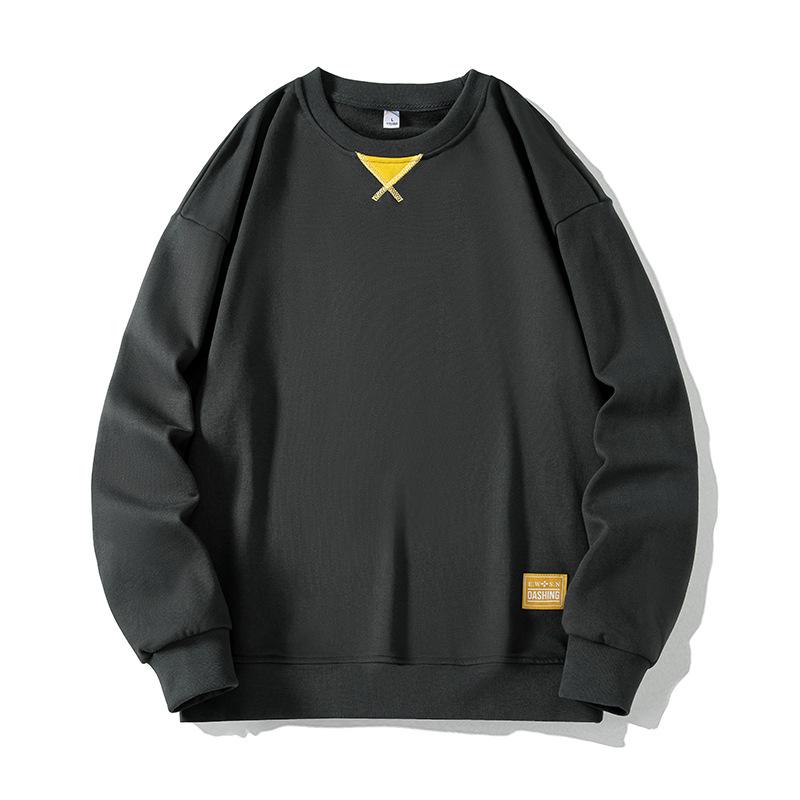 Maglione di grandi dimensioni da uomo primavera e autunno nuovo sciolto a maniche lunghe t-shirt sciolto tendenza più grasso fondo camicia da uomo