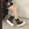 Thick-soled Heightening Micro-elastic Short Tube Thin Boots Women's 2025 Autumn New Ins Wind Short Boots Muffin Bottom Women's Boots