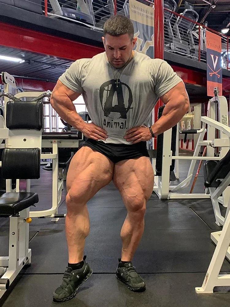 

Летняя футболка для фитнеса и спортзала, свободная мужская хлопковая футболка для бодибилдинга, мужская футболка, свободная спортивная футболка с коротким рукавом XL чёрный