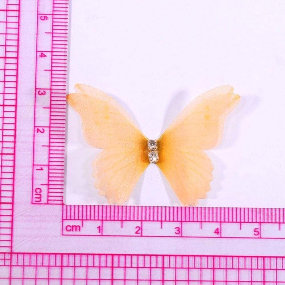 50Pcs Colorful Chiffon Butterfly Embroidered Patches Clothes Sewing Patch Bridal Hair Accessories