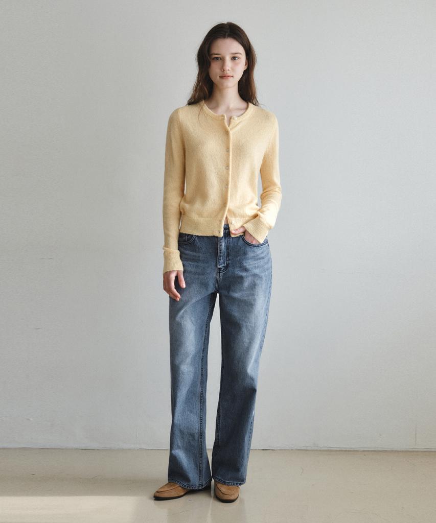 Wednesdayoasisforwomen Momo Hairy Round Cardigan_Butter Yellow(Wc26Kn40)
