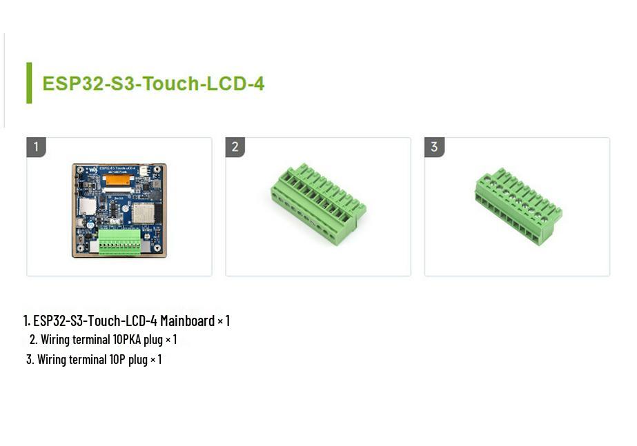 ESP32-S3 4" LCD Capacitive Touch Dev Board with LX7 Dual-Core, WiFi, Bluetooth, and BLE5 Support.