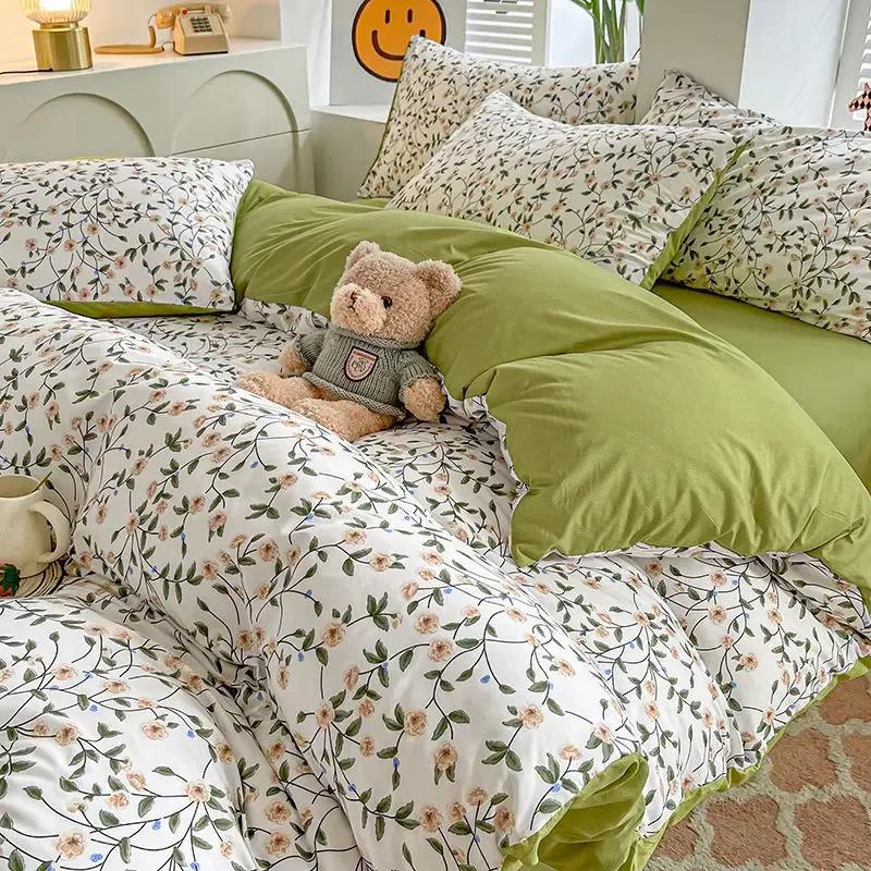 Love Heart Bedding Set Comforter Cover Sets Duvet Cover Set Home Sheet Pillowcase Soft No Filling Bed Linen Twin Full Queen Size