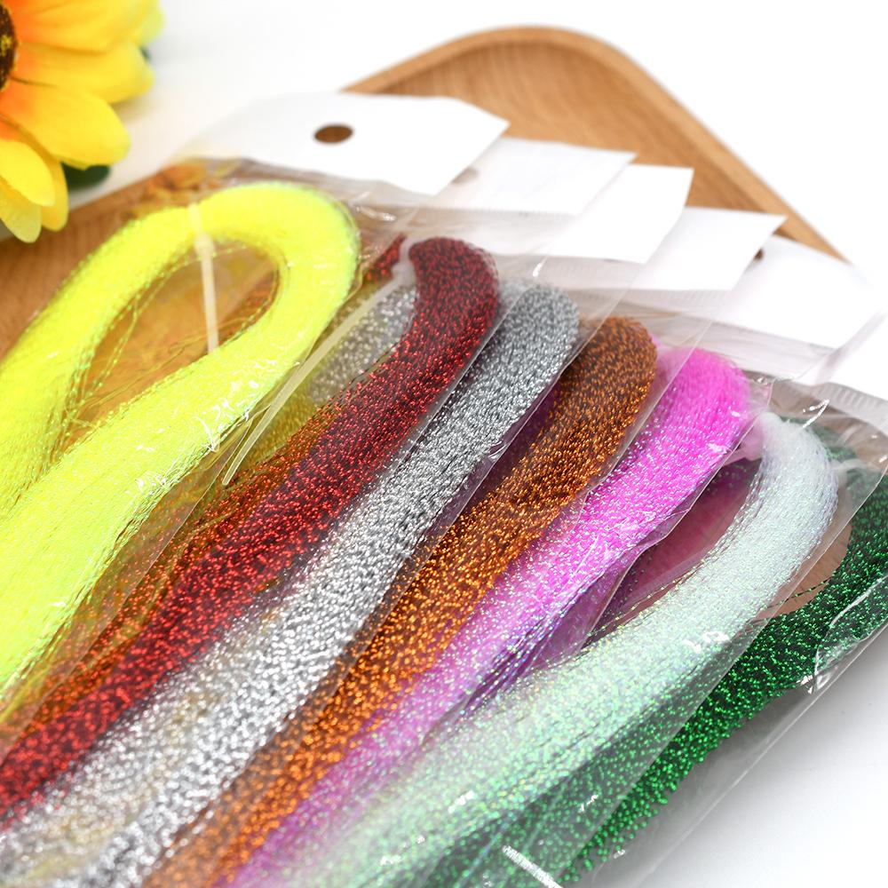 MNFT 10Bags Fly Tying Materials Muti-color Fly Fishing Crystal Flash Flashabou Tinsel for Making Fly Fishing Lur