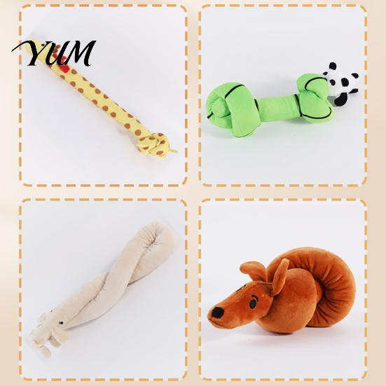 Durable Squeaky Dog Toys Plush Toy, Long Strip Stuffed Animal Chew Soft Pet Interactive Tug-of-War Toy for Small To Medium Dogs Biting Shaking Shaped