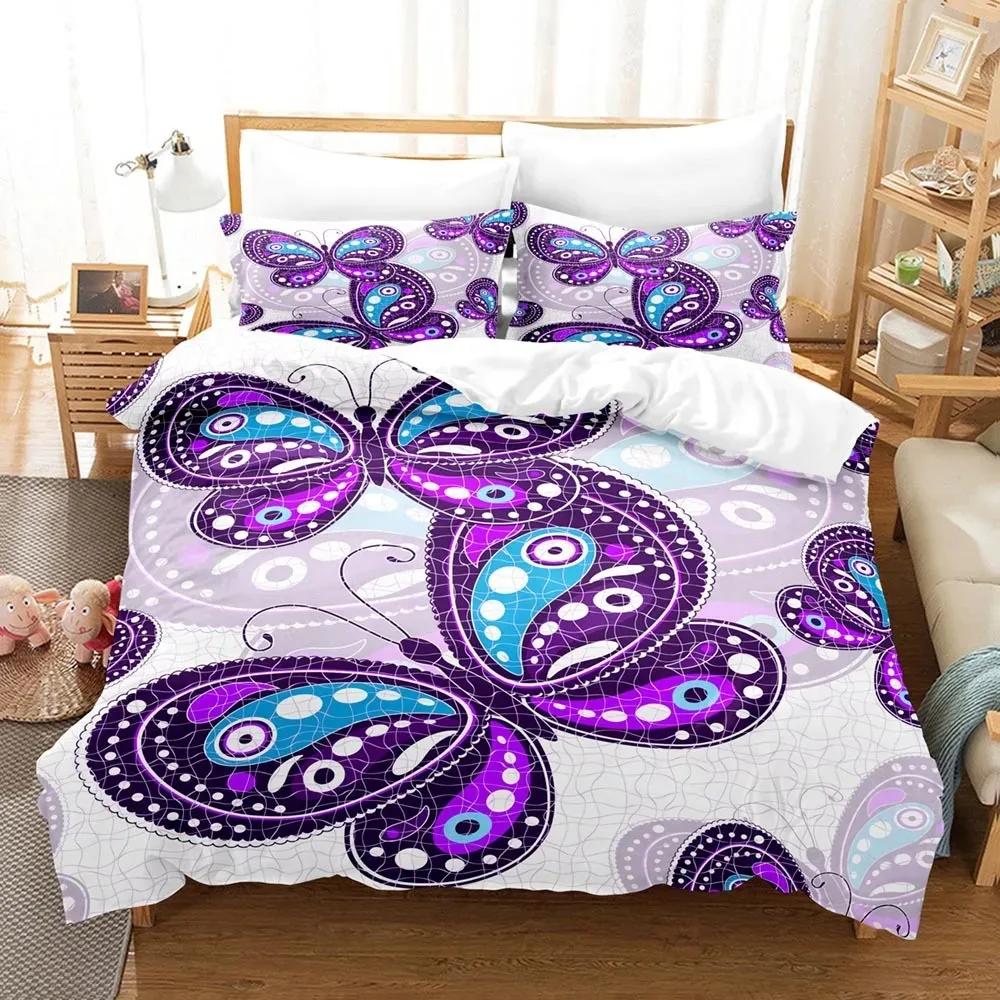 3D Verträumte Nacht Schmetterling Bettwäsche Set Einzelbett Twin Doppelbett Queen King Cal King Größe Bettwäsche Set