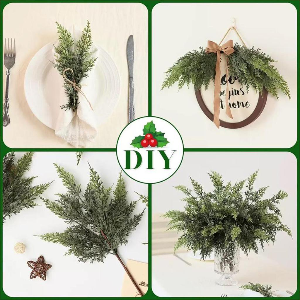 Christmas cedar branches Christmas Greenery Artificial Pine realistic green plant home decorations Christmas party indoor decor