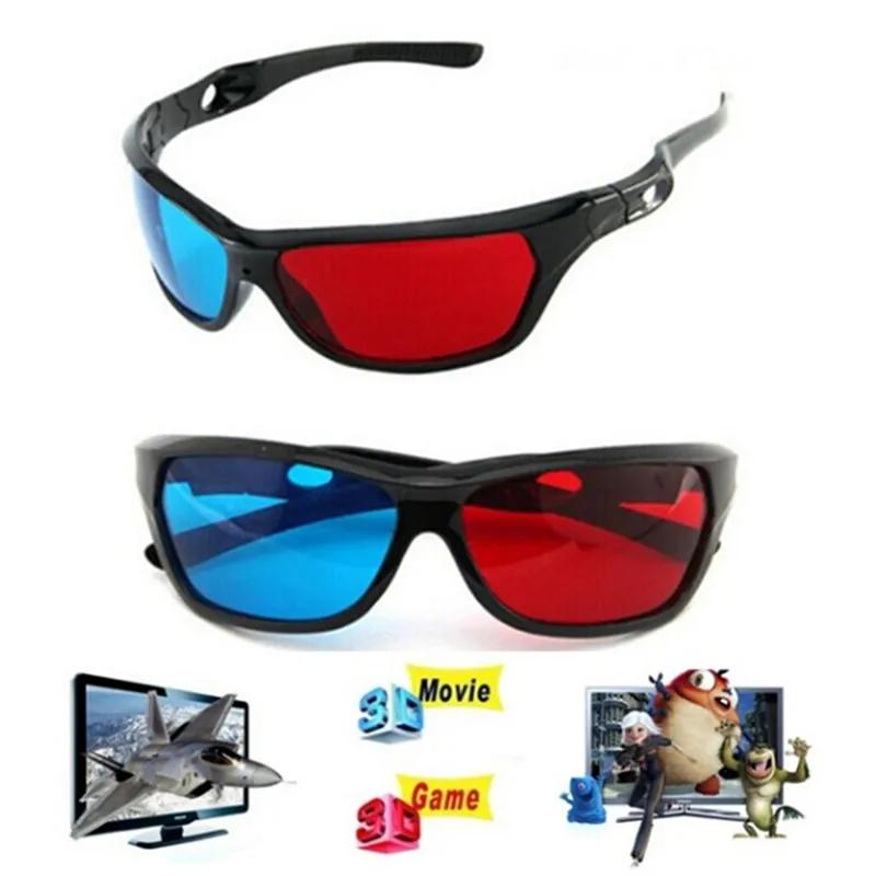 Premium New Universal 3D Plastic Glasses Red Blue Black Frame for Dimensional Anaglyph TV Movie DVD Game Glasses
