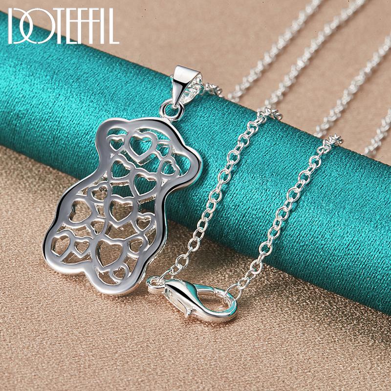 

Ожерелье с подвеской «Маленький медвежонок» из стерлингового серебра 925 пробы для женских модных очаровательных ювелирных изделий O-60cm