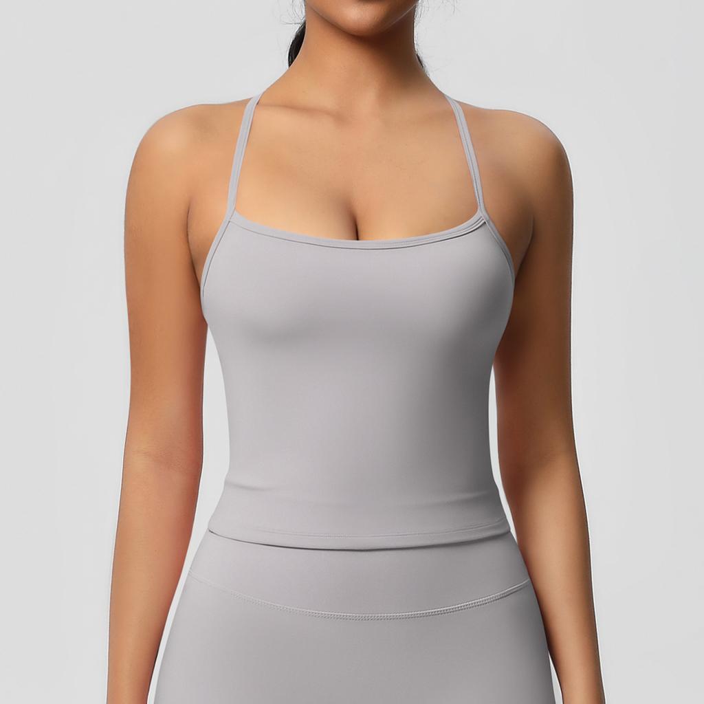 Double Sided Brushed Solid Color Tight Back Long Sports Bra, Running Fitness Yoga Suit, Vest For Women