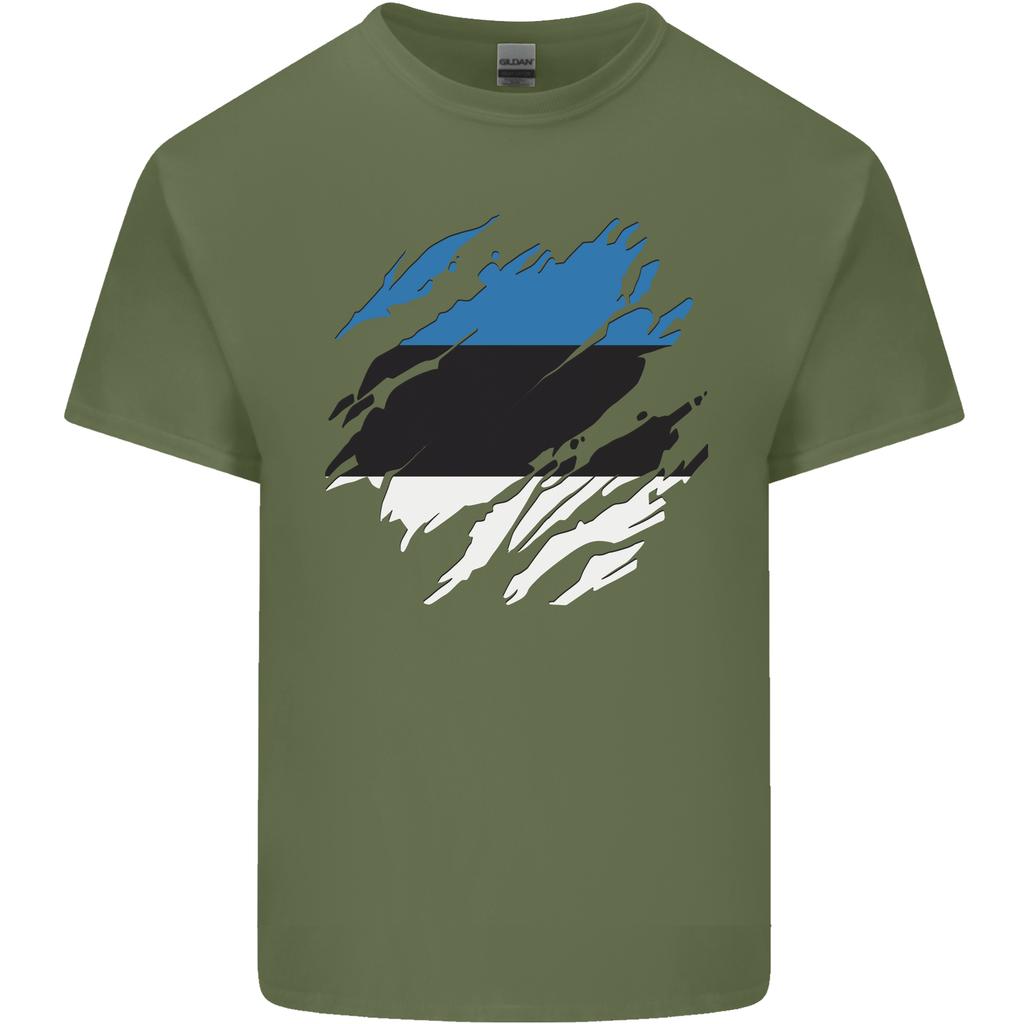 Torn Estonia Flag Estonian Day Football Unisexs Light Cotton Tshirt