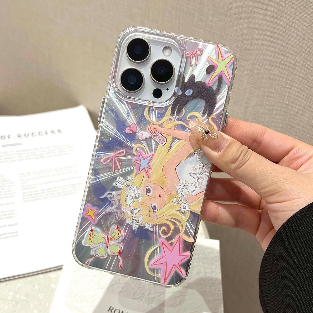 ins wind sweet cool comic girl for iPhone11ProMax mobile phone case Apple 11 aurora case